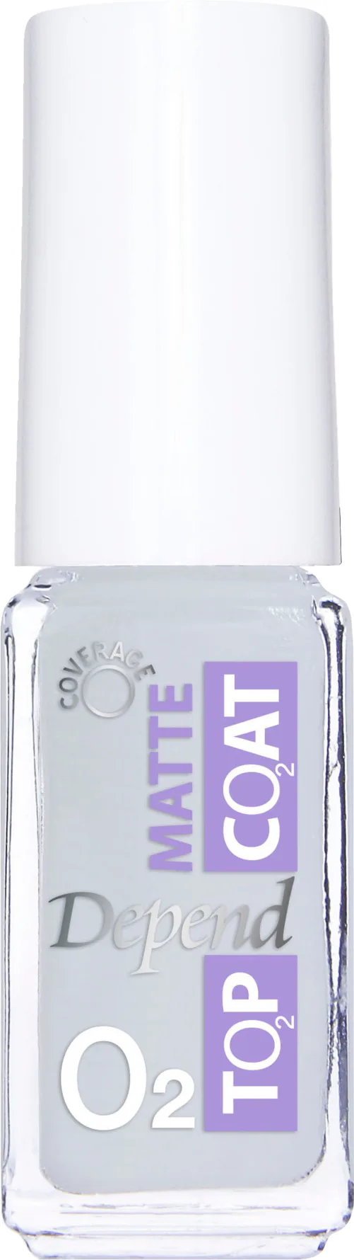 Depend Cosmetic Minilack Oxygen Färg A304 Topplack Matt - Grey - 5 ML
