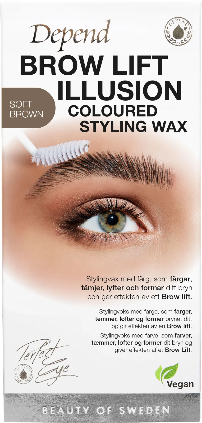 Depend Cosmetic PE Brow Lift Illusion Coloured Styling Wax 5 g - Soft Brown