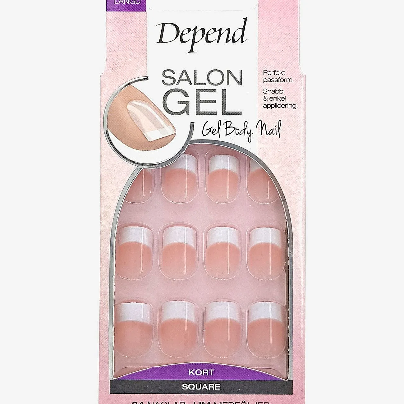 Depend Cosmetic Salon Gel Rosa Kort Sq - Nude - ONE SIZE