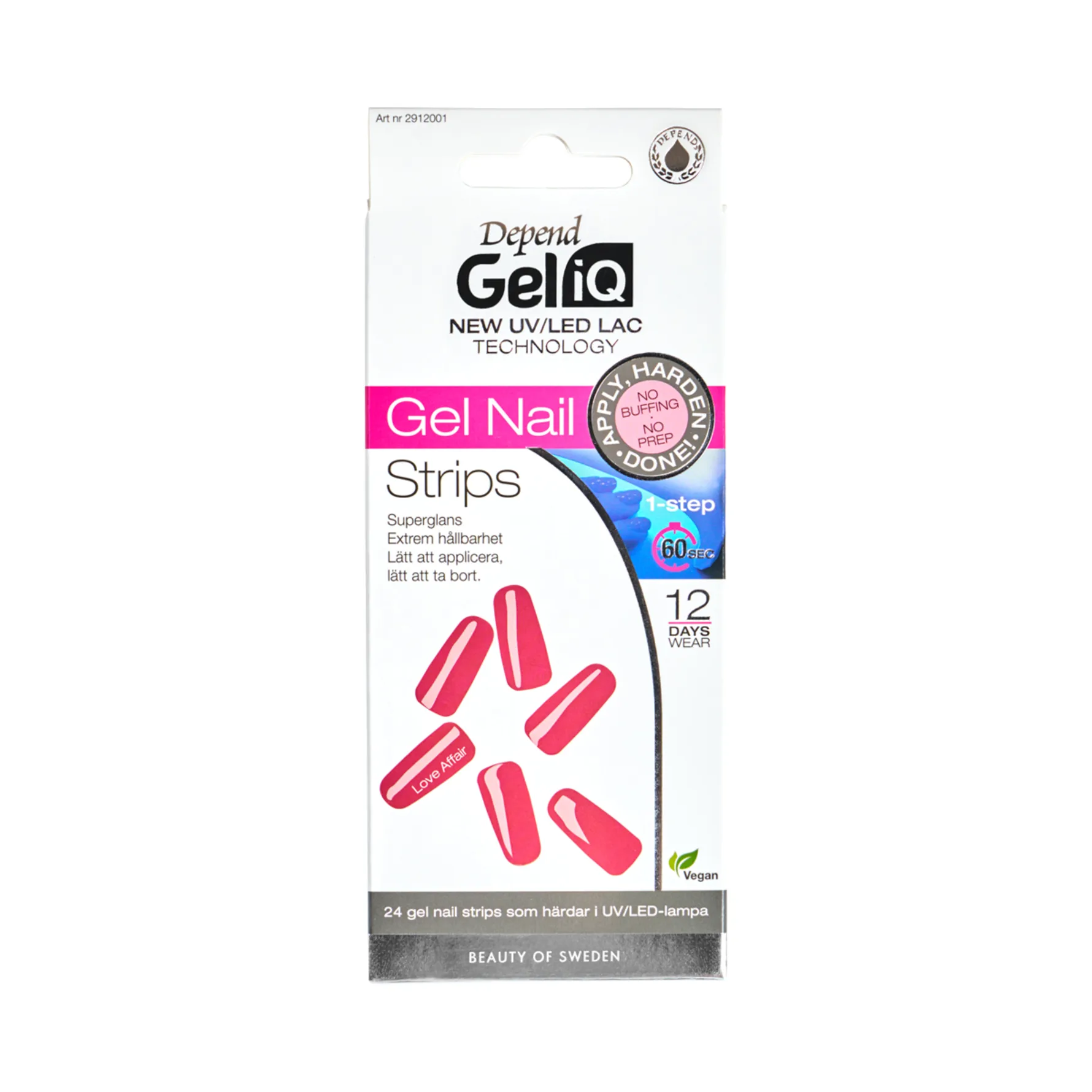 Gel iQ Gel Nail Strips Semi Cured 001 Love Affair