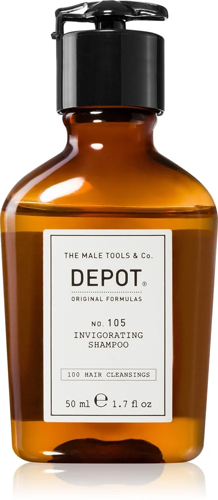 DEPOT 100 HAIR CLEANSING NO. 105 INVIGORATING SHAMPOO vahvistava shampoo hiustenlähtöön 50 ml