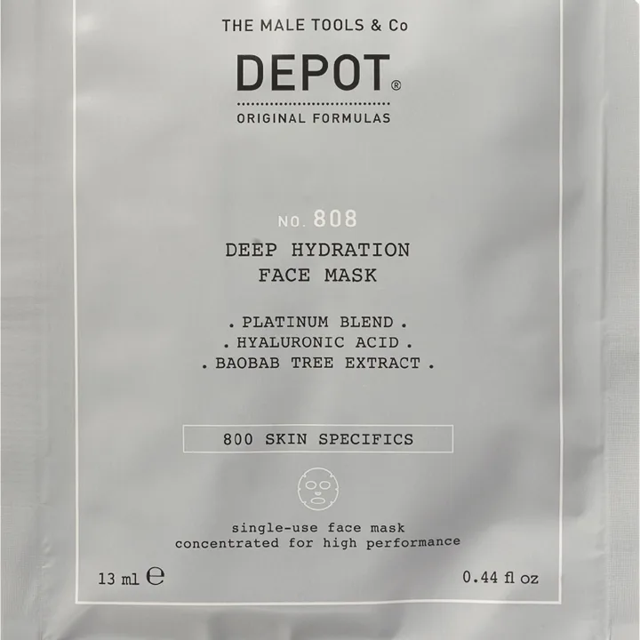 DEPOT 800 SKIN SPECIFICS NO. 808 DEEP HYDRATATION FACE MASK djupgående återfuktande mask för män 12x13 ml