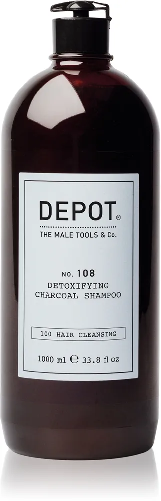 DEPOT NO. 108 DETOXIFYING CHARCOAL SHAMPOO puhdistava detox-shampoo kaikille hiustyypeille 1000 ml