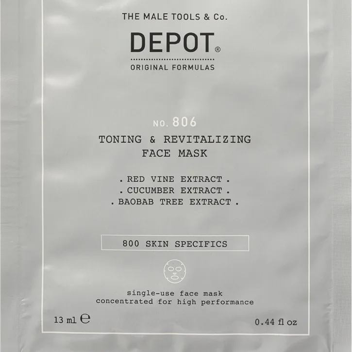DEPOT NO. 806 TONING & REVITALIZING FACE MASK Revitaliserande ansiktsmask för män 12x13 ml