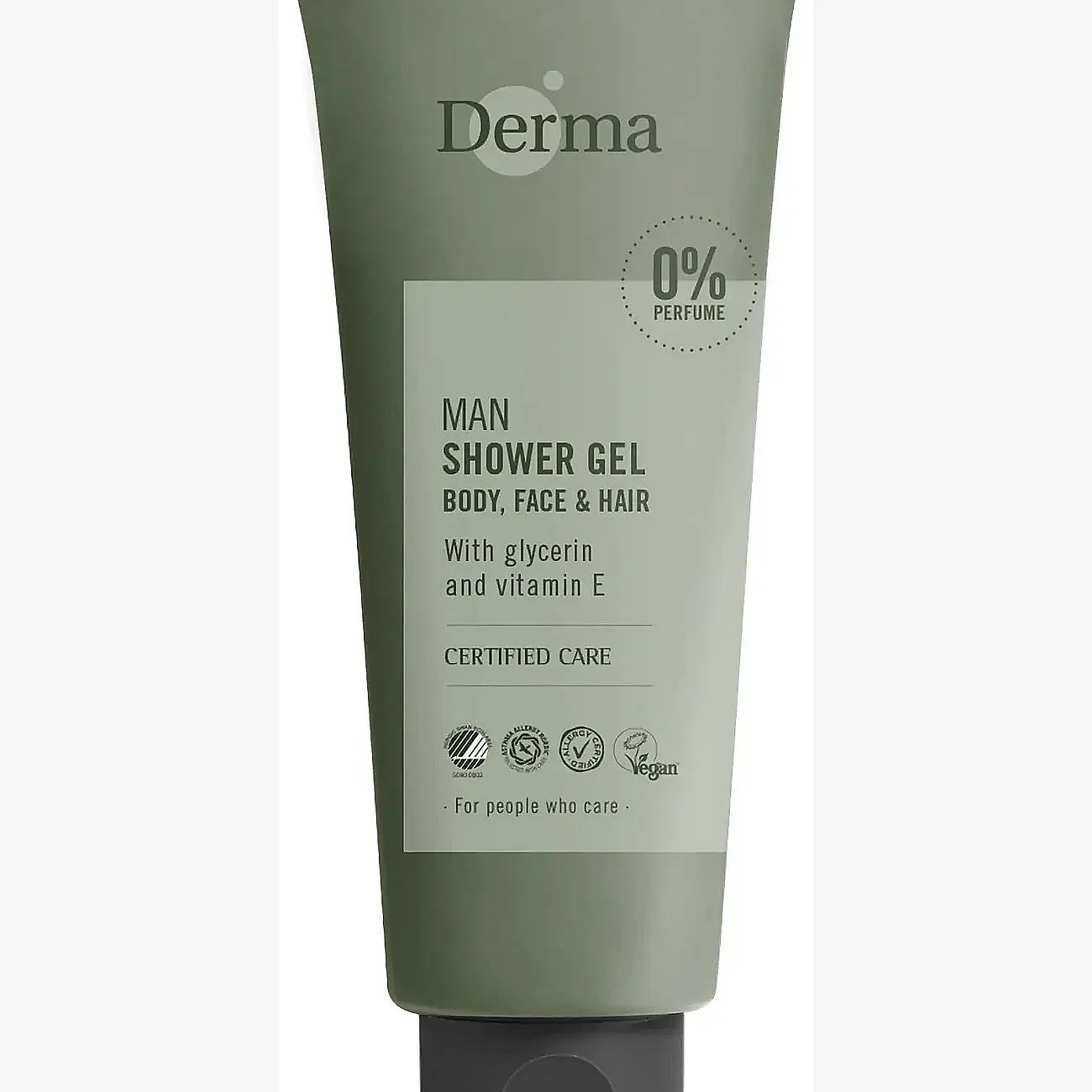 Derma Derma Man Shower Gel Body, Face & Hair 350 Ml - Khaki green - 350 ML