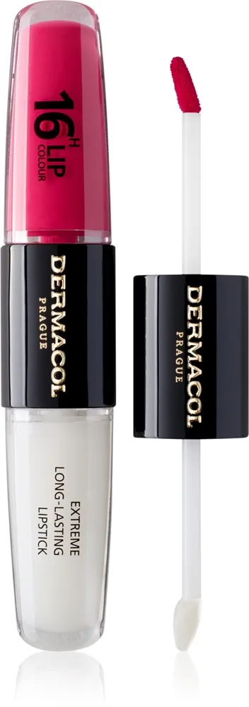 Dermacol 16H Lip Colour pitkäkestoinen huulipuna ja huulikiilto sävy 08 Pink Tastic 2x4 ml