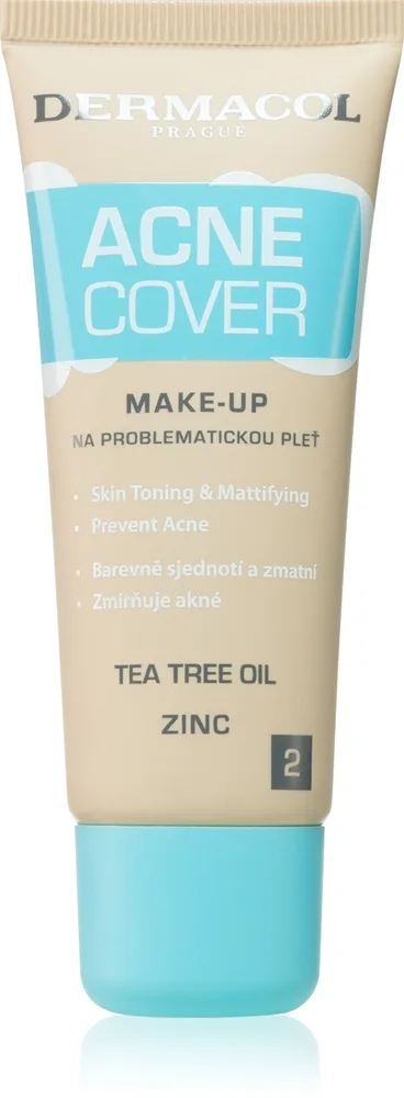 Dermacol Acne Cover rauhoittava meikkivoide sisältää teepuuöljyä sävy No. 2 30 ml