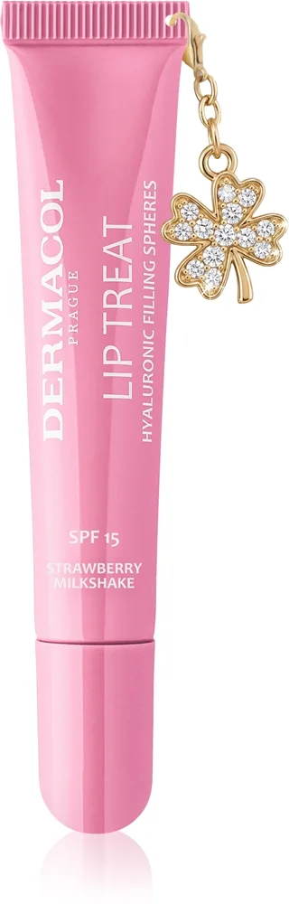 Dermacol Lip Treat kosteuttava huulikiilto SPF 15 sävy 14 Strawberry Milkshake 10 ml