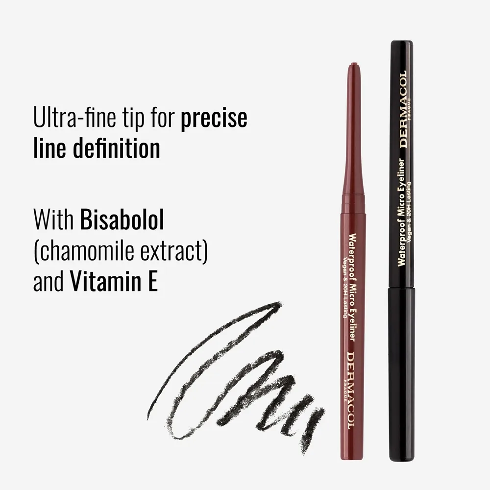 Dermacol Micro Eyeliner Waterproof Vattentät eyeliner-penna Skugga 01 Black 1 g