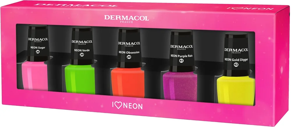 Dermacol Neon Neonneglelak til kunstige negle gavesæt