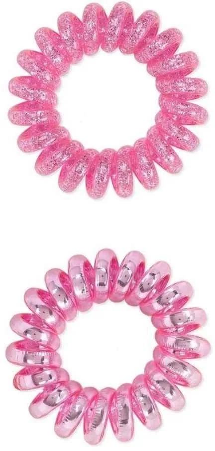 Dessata no-pulling hårsnoddar Glitter + metal fuchsia