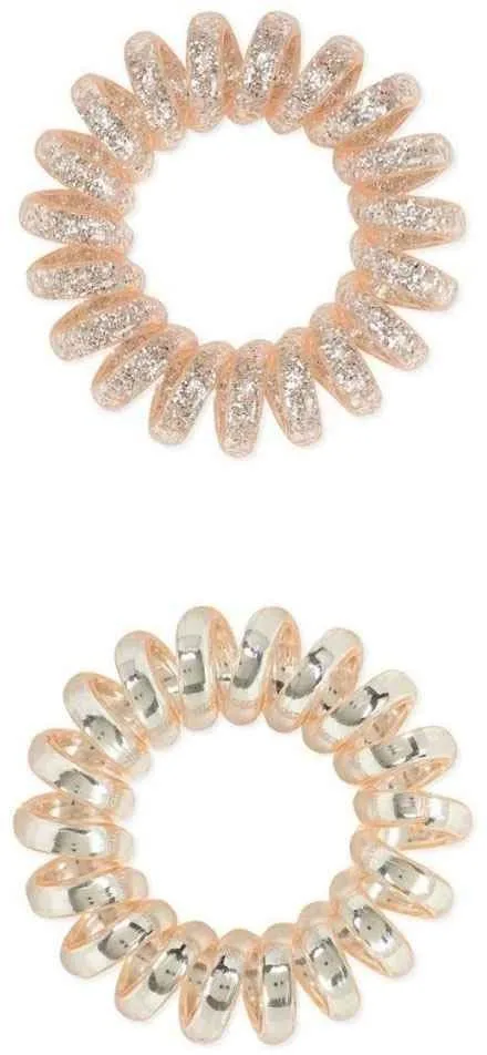 Dessata no-pulling hårsnoddar Glitter + metal rose gold