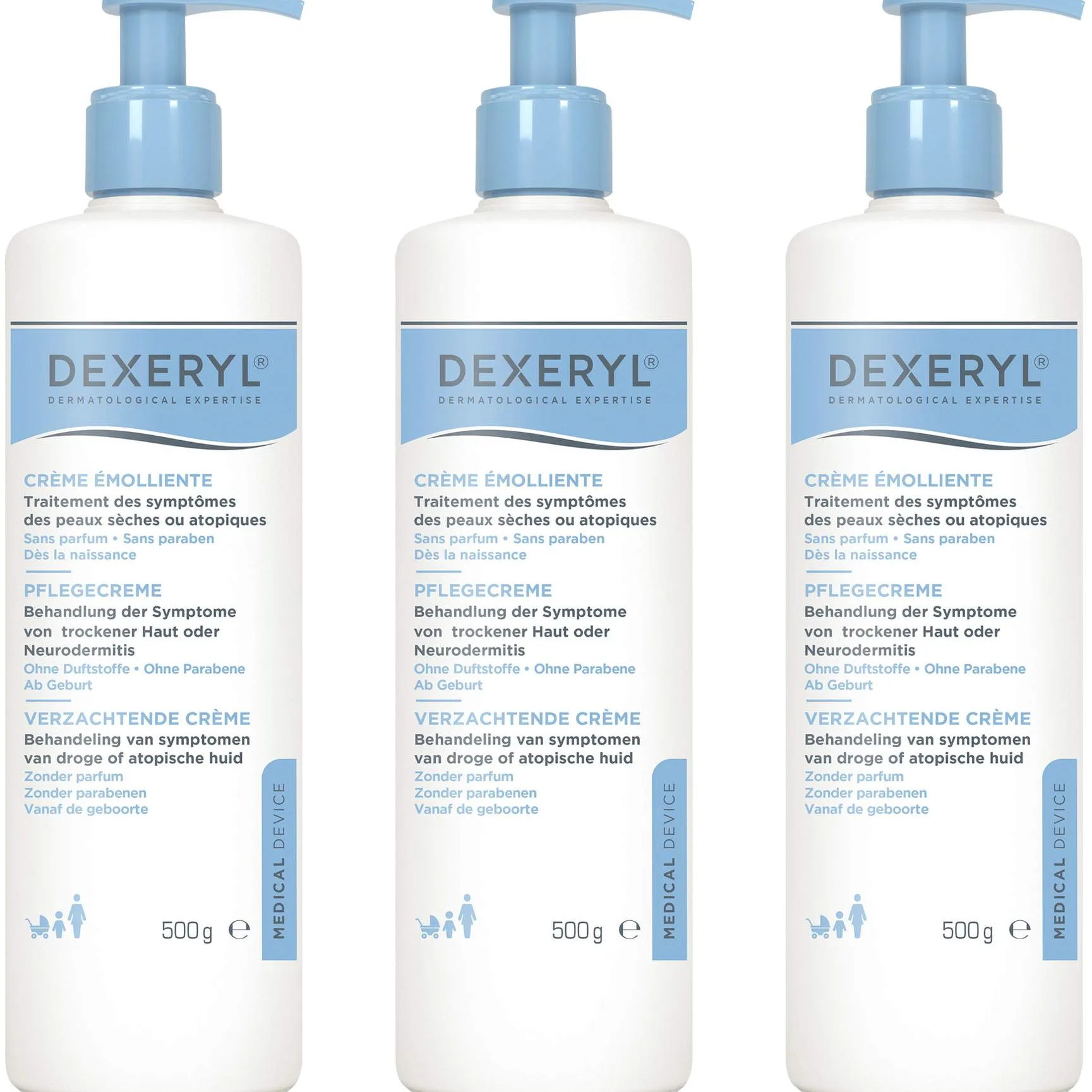 Dexeryl Creme 3 x 500g - Bei trockener Haut