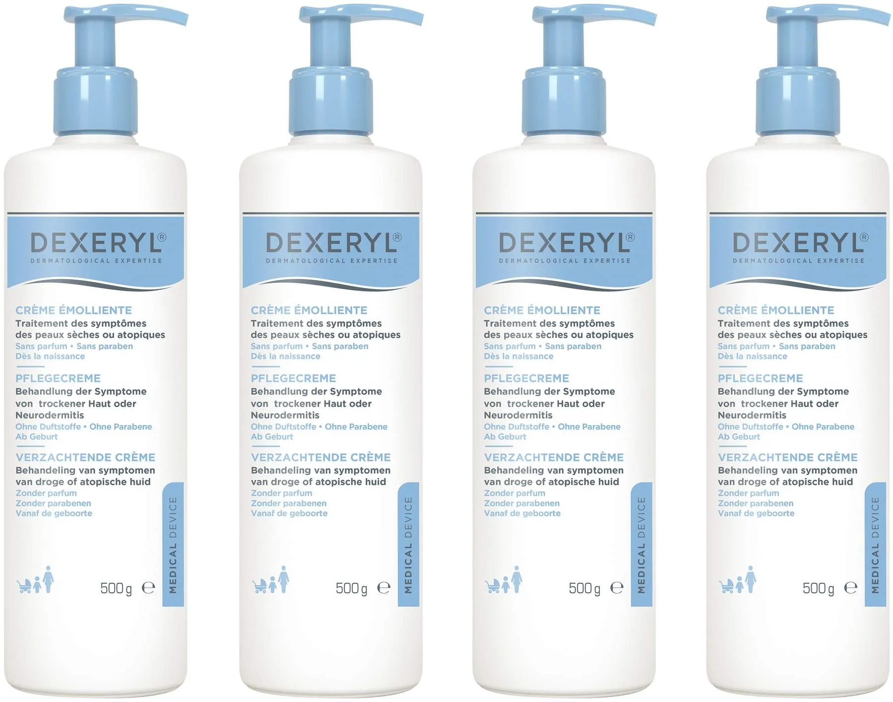Dexeryl Creme 4 x 500g - Bei trockener Haut