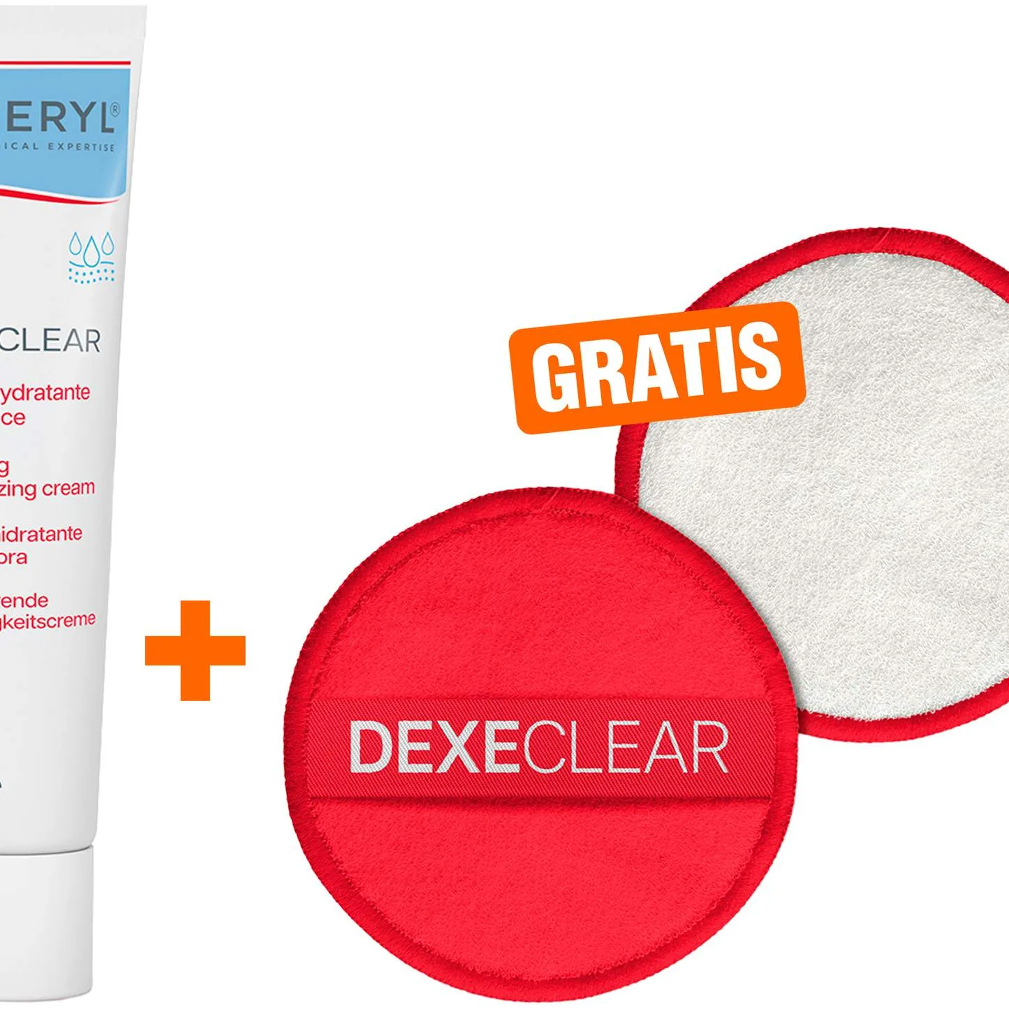 Dexeryl Dexeclear reparierende Feuchtigkeitscreme 40 ml + gratis Dexeclear Washie 1 Stück - Bei trockener Haut