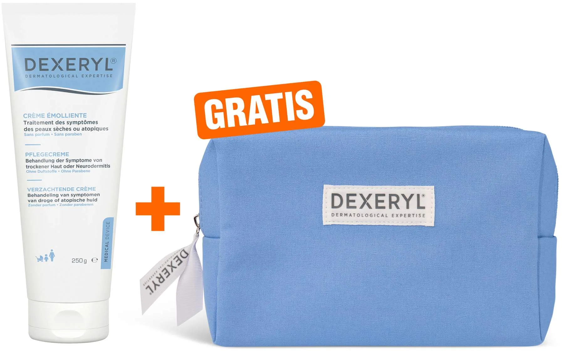 Dexeryl Pflegecreme 250 g + gratis Kosmetiktasche 1 Stück - Zur Hautpflege