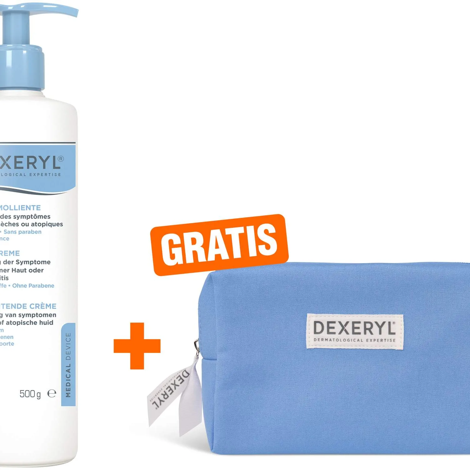 Dexeryl Pflegecreme 500 g + gratis Kosmetiktasche - Bei trockener Haut