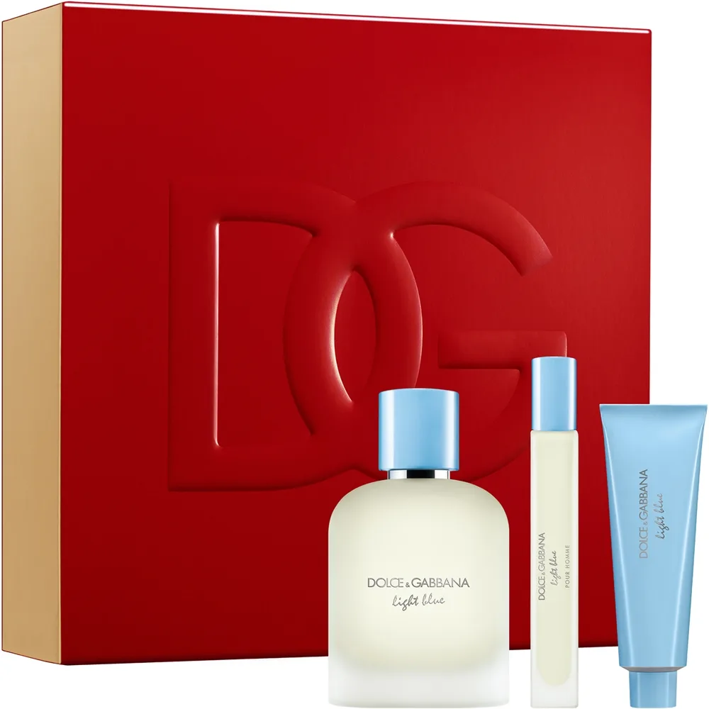 Dolce&Gabbana Light Blue Pour Homme EDT Trio Gift Set lahjasetti miehille