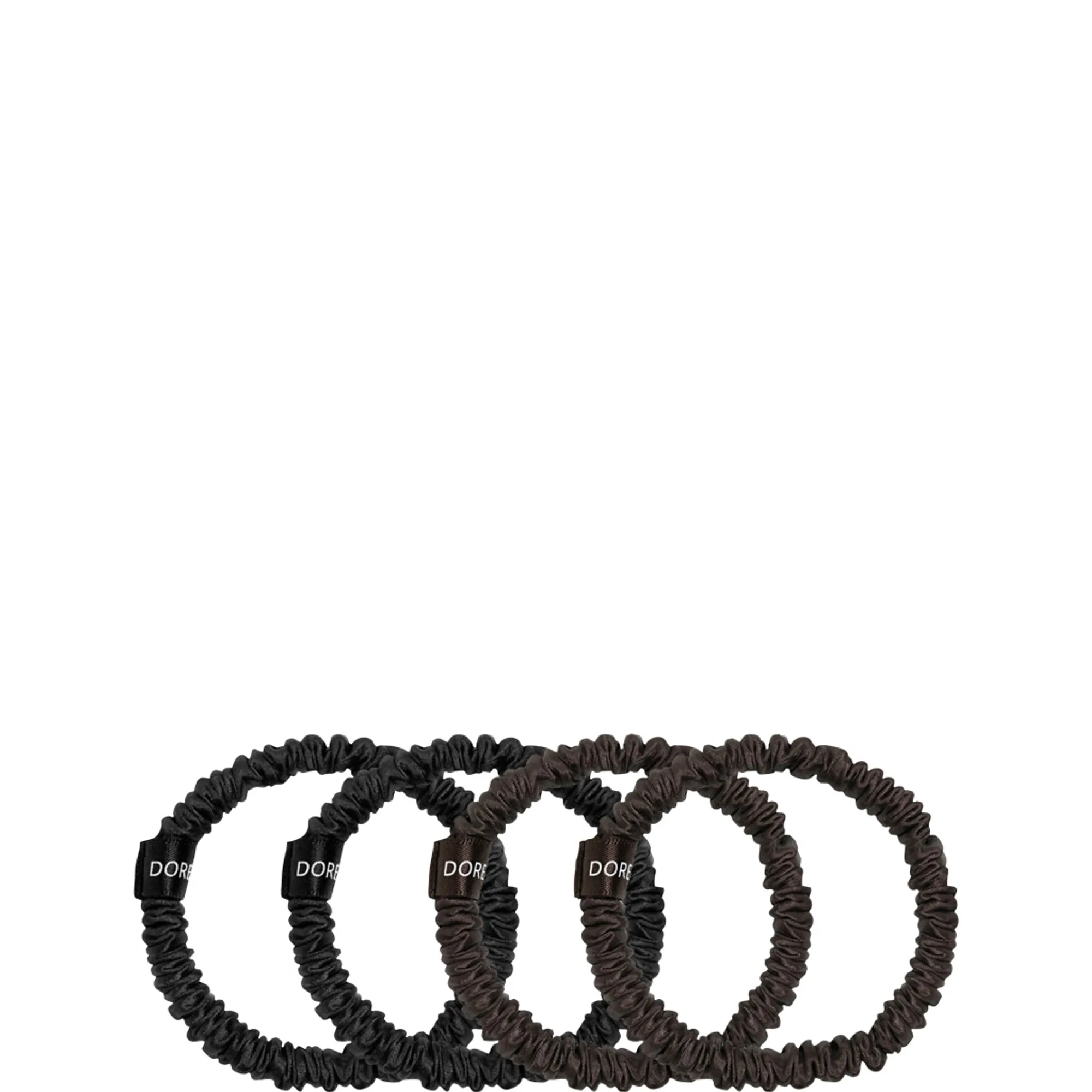 Dore & Rose Scrunchie 1 cm Set Black & Brown Hårsnodd