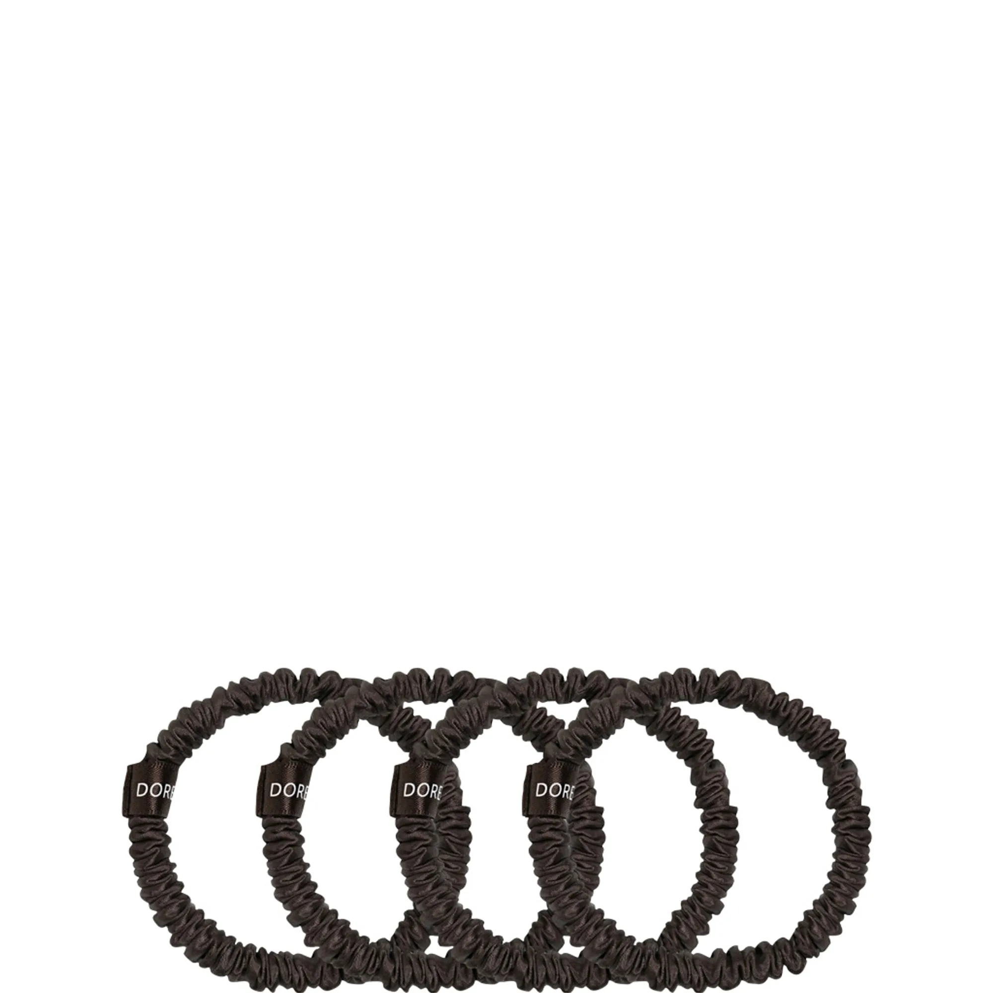 Dore & Rose Scrunchie 1 cm Set Brown Hårsnodd