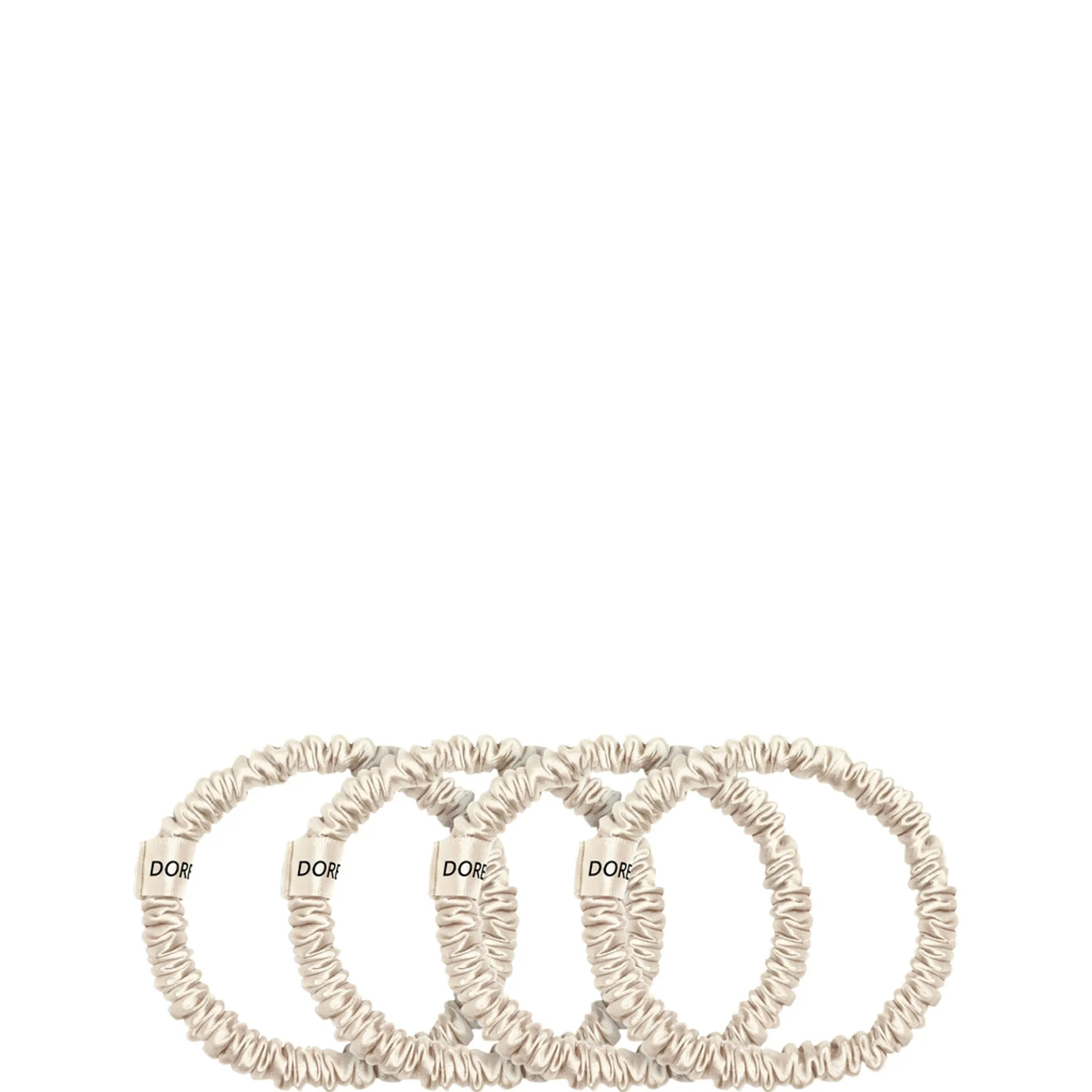 Dore & Rose Scrunchie 1 cm Set Champagne Hårsnodd