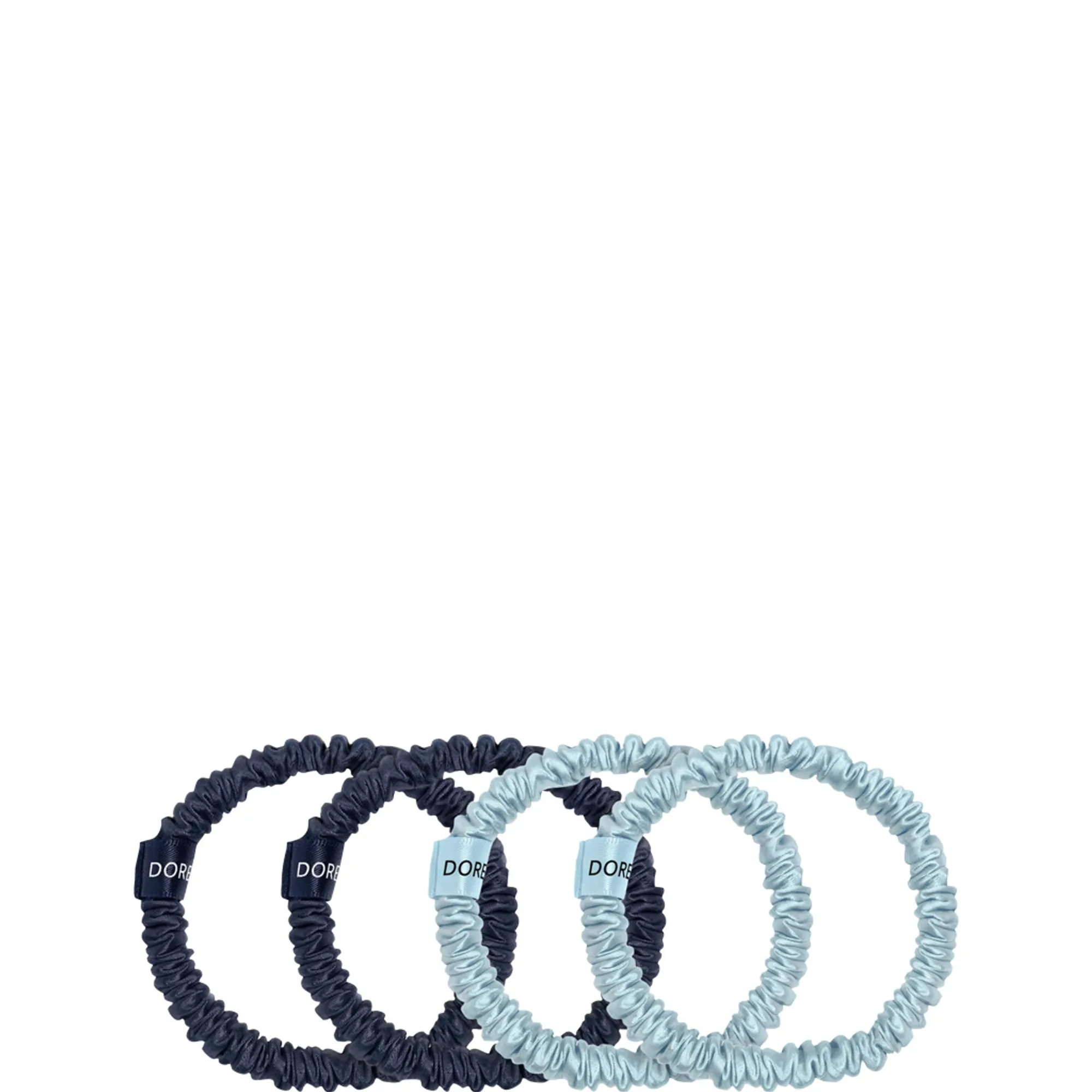 Dore & Rose Scrunchie 1 cm Set Dark Blue & Light Blue Hårsnodd