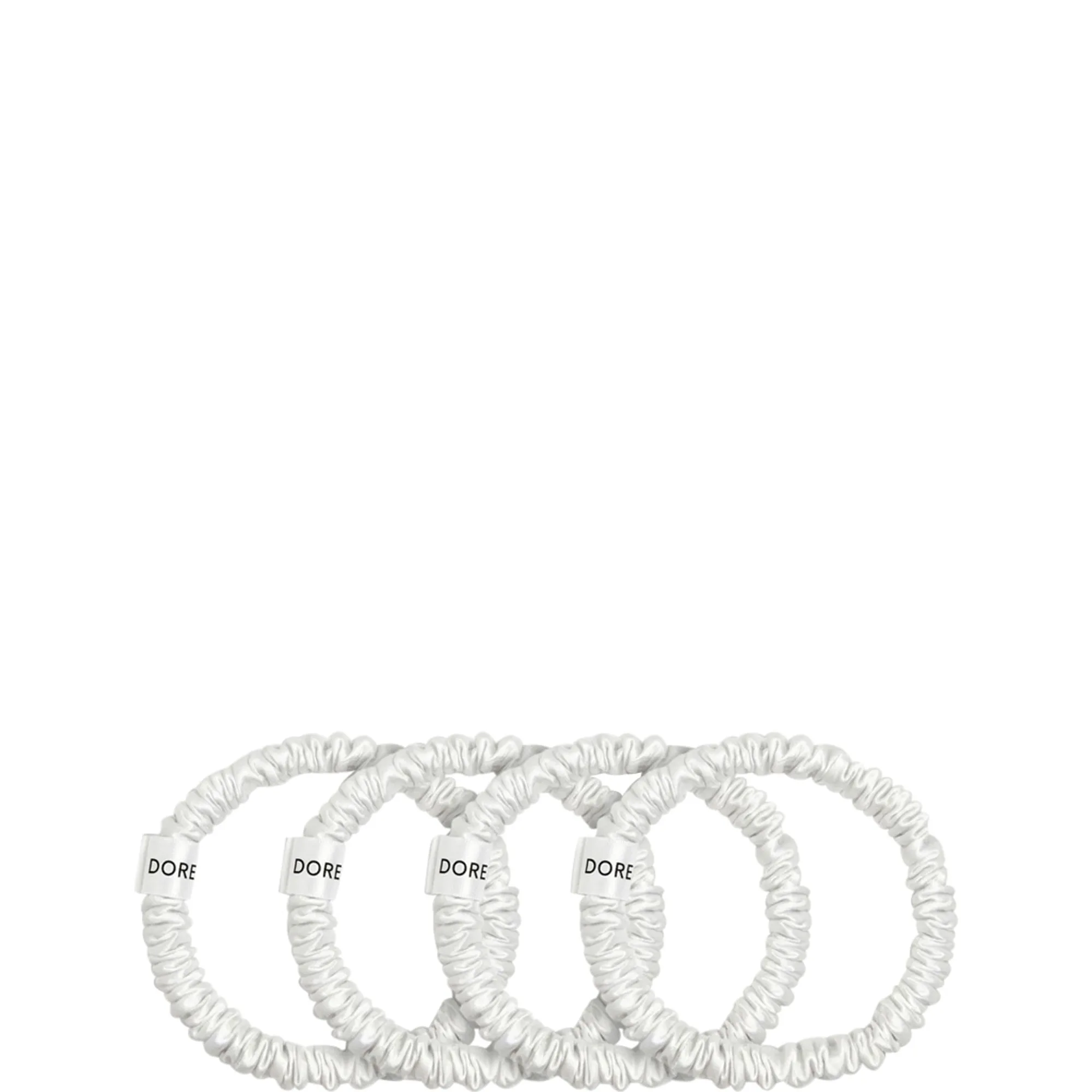 Dore & Rose Scrunchie 1 cm Set White Hårsnodd