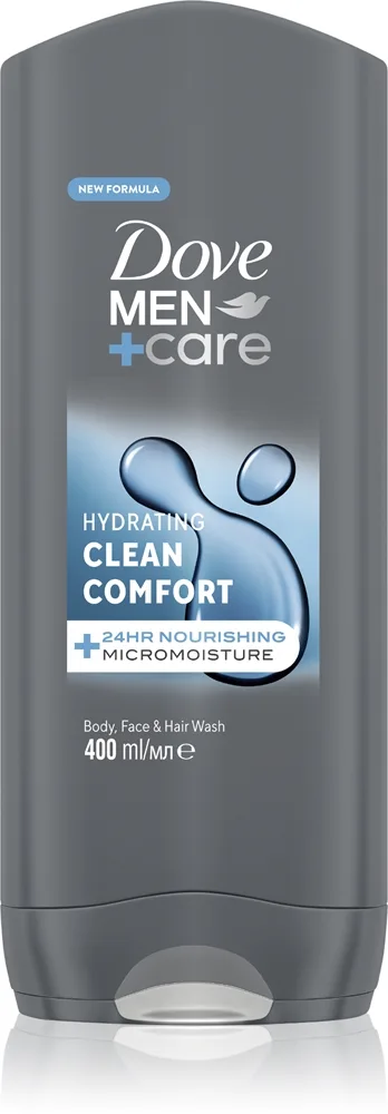 Dove Men+Care Clean Comfort Duschtvål för ansikte, kropp och hår 400 ml
