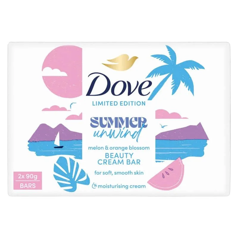 Dove Summer Unwind Beauty Cream Bar 90 g 2 stk.