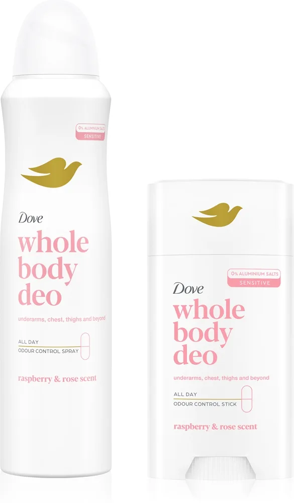 Dove Whole Body Deo Raspberry & Rose Sæt til krop
