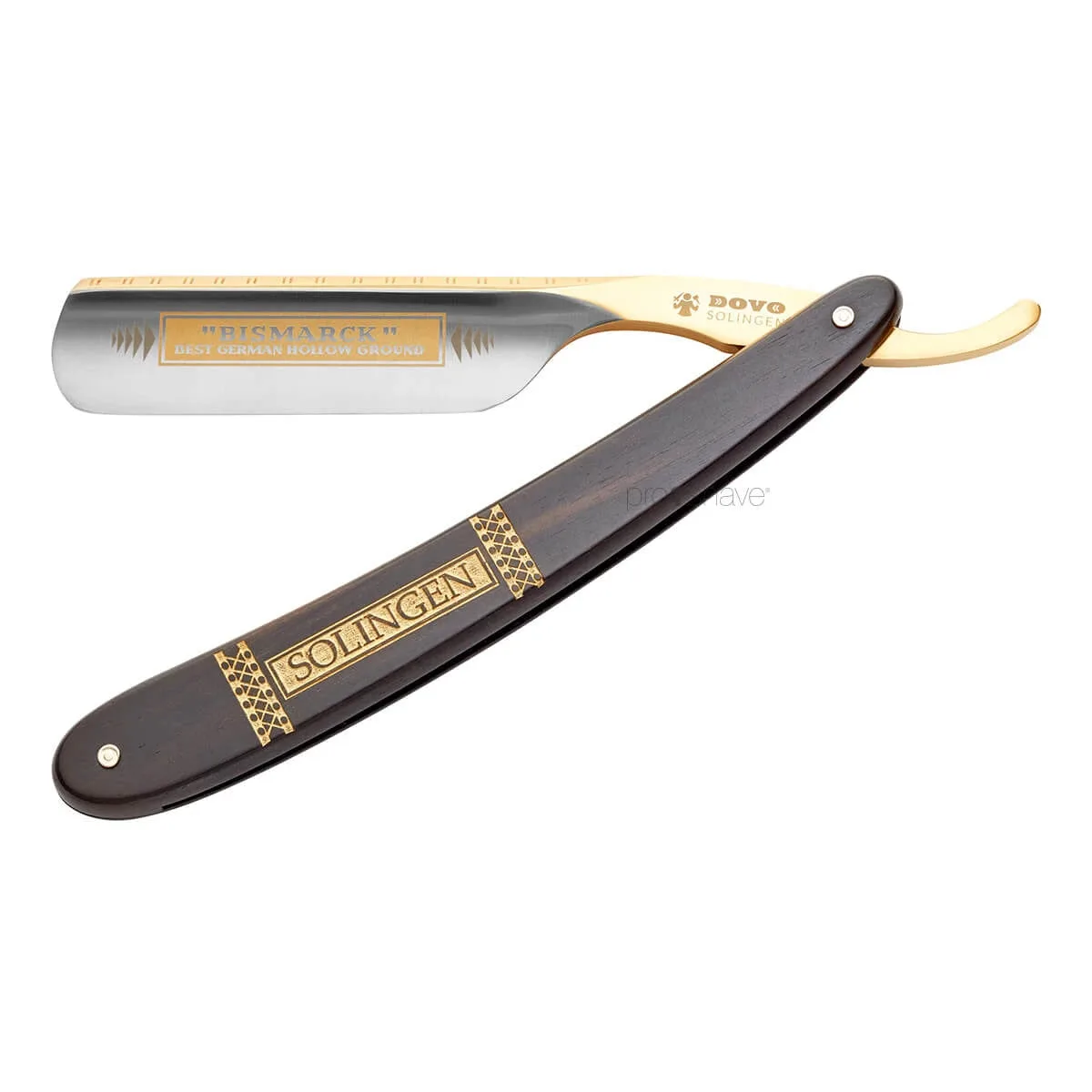 Dovo Solingen Straight Razor 6/8, Round nose, Bismarck, Ibenholt