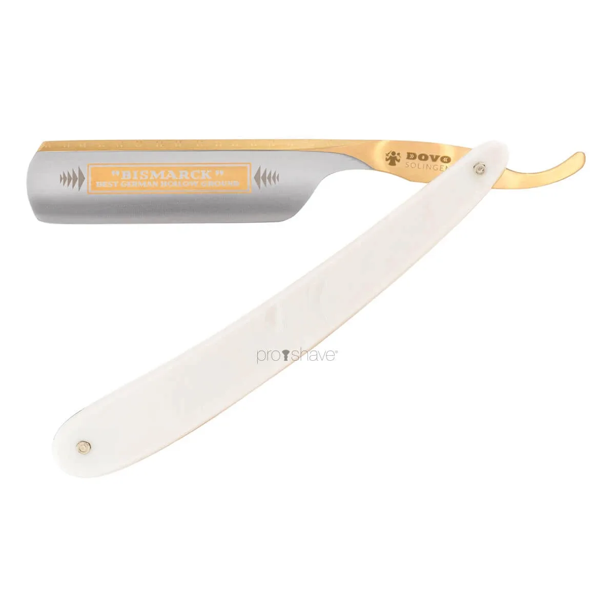 Dovo Solingen Straight Razor 6/8, Round nose, Bismarck, Perlemor