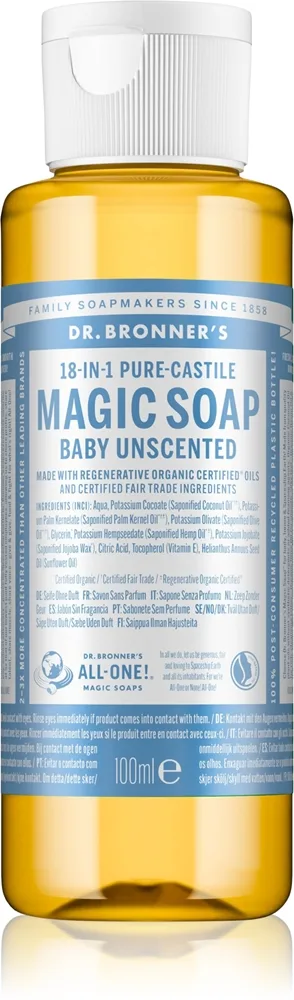 Dr. Bronner’s Baby-Mild Flytande universaltvål Doftfri 100 ml