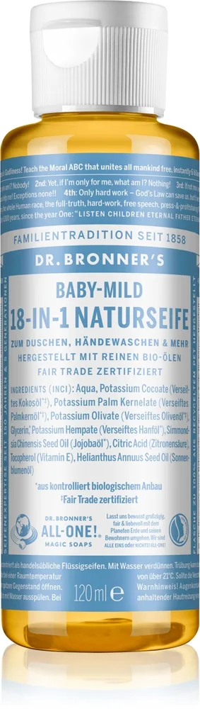 Dr. Bronner’s Baby-Mild yleiskäyttöinen nestesaippua hajusteeton 475 ml