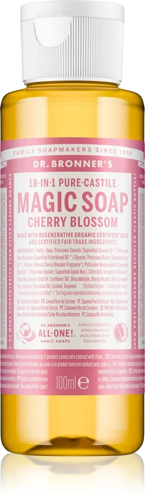 Dr. Bronner’s Cherry Blossom 18-in-1 Liquid Soap Flytande universaltvål 100 ml
