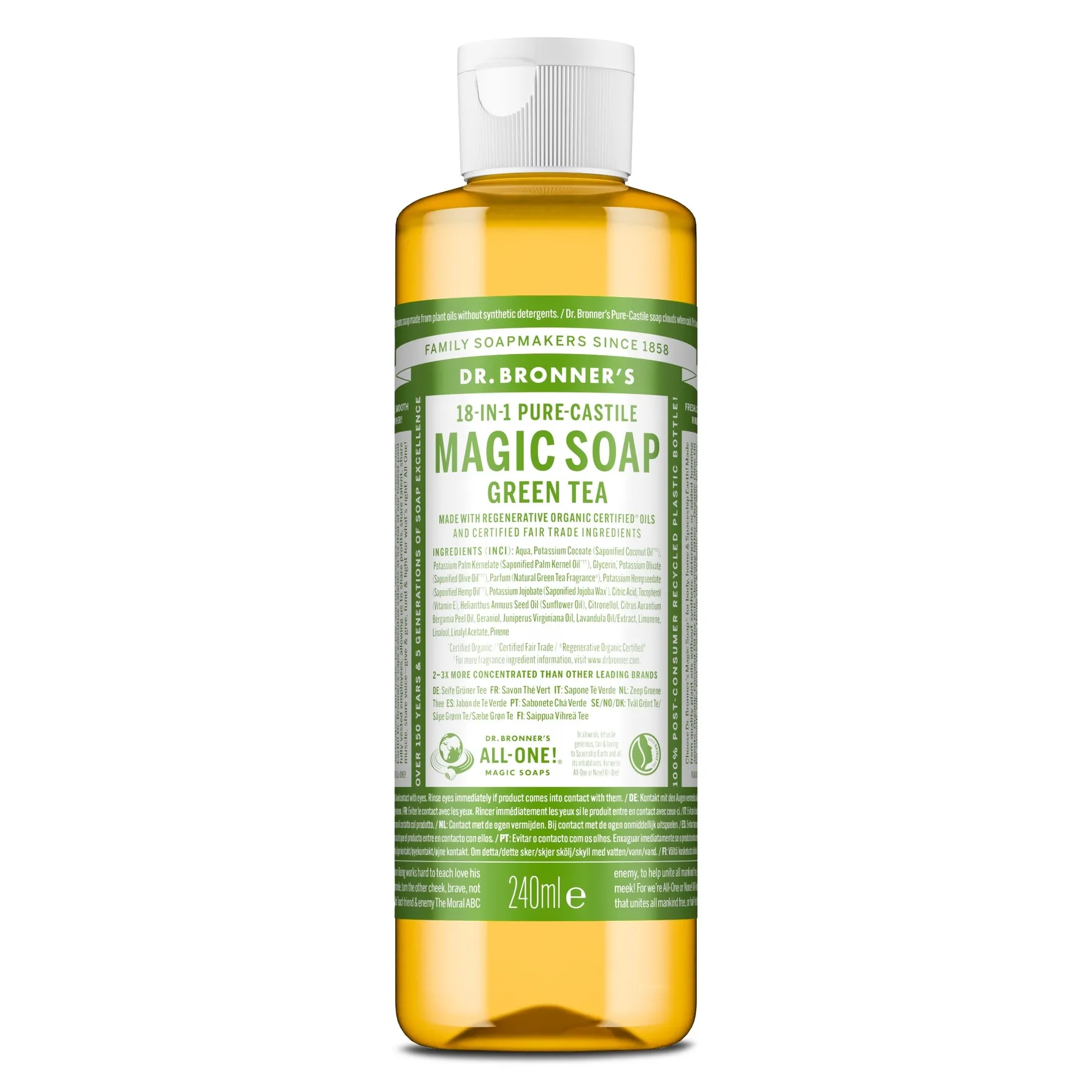 Dr. Bronner’s Green Tea Liquid Soap - Nude - 240 ML