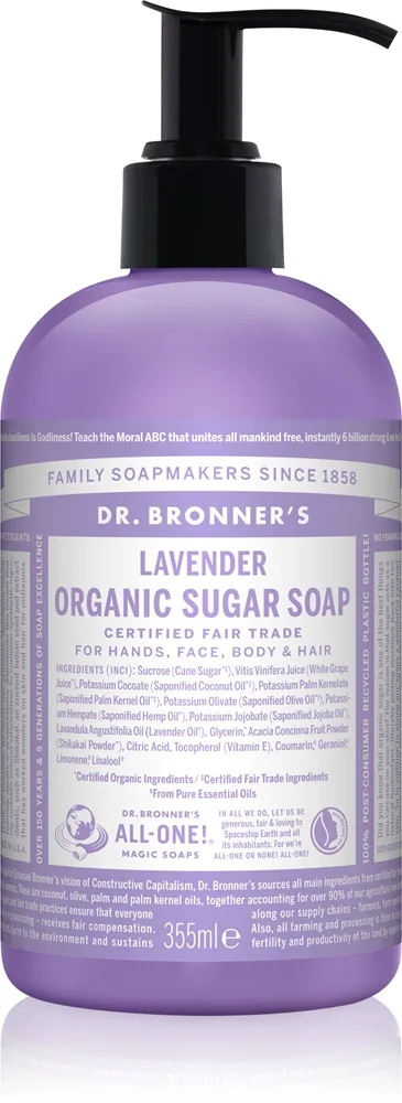 Dr. Bronner’s Lavender nestemäinen saippua vartalolle ja hiuksille 355 ml