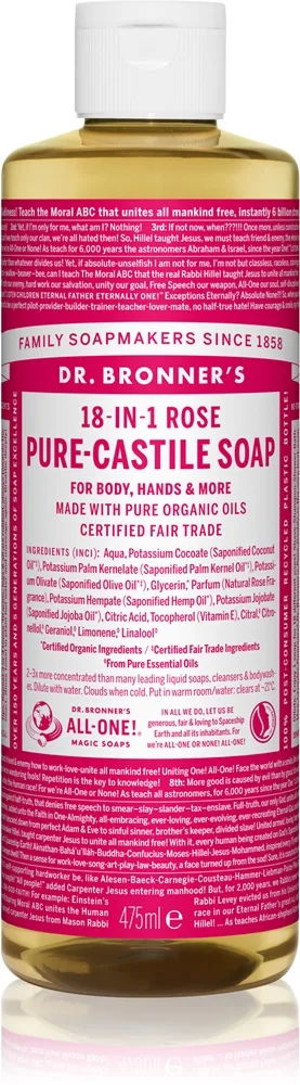 Dr. Bronner’s Rose Universal flydende sæbe 475 m
