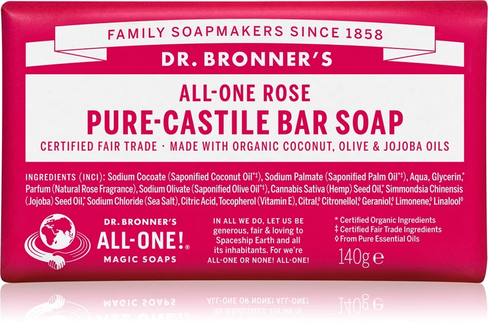 Dr. Bronner’s Rose Sæbebar 140 g