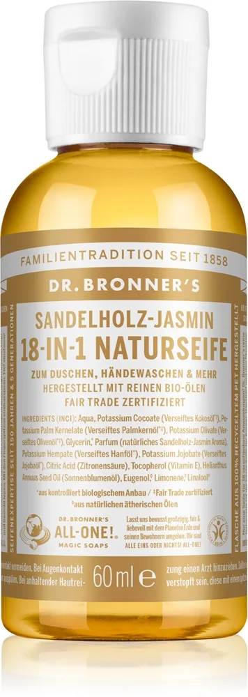 Dr. Bronner’s Sandalwood & Jasmine Flytande universaltvål 60 ml