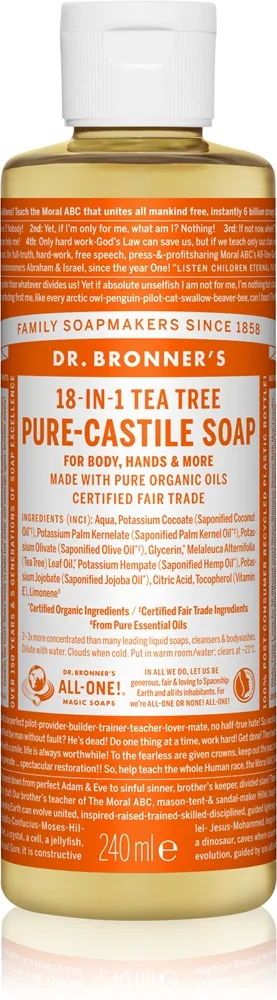 Dr. Bronner’s Tea Tree Universal flydende sæbe 240 ml