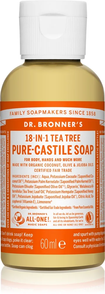 Dr. Bronner’s Tea Tree yleiskäyttöinen nestesaippua 475 ml