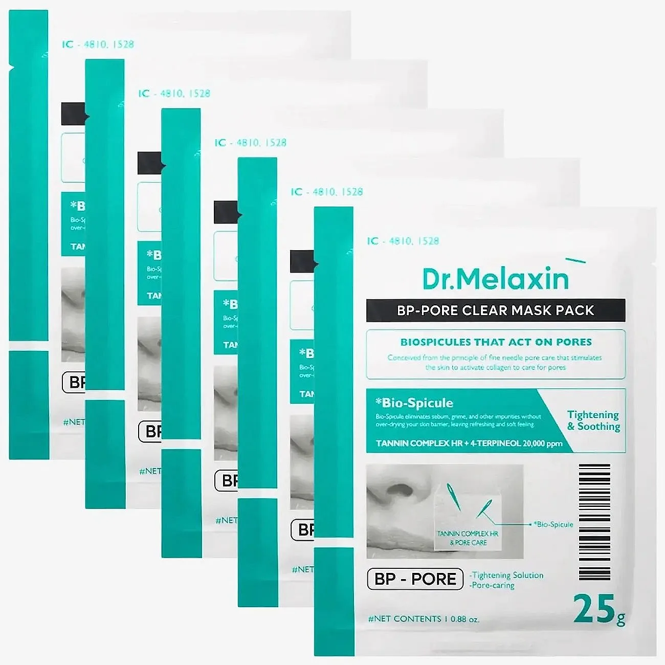 Dr. Melaxin Bp Pore Clear Facial Mask (5 Pcs.) - Nude - 5 PCS