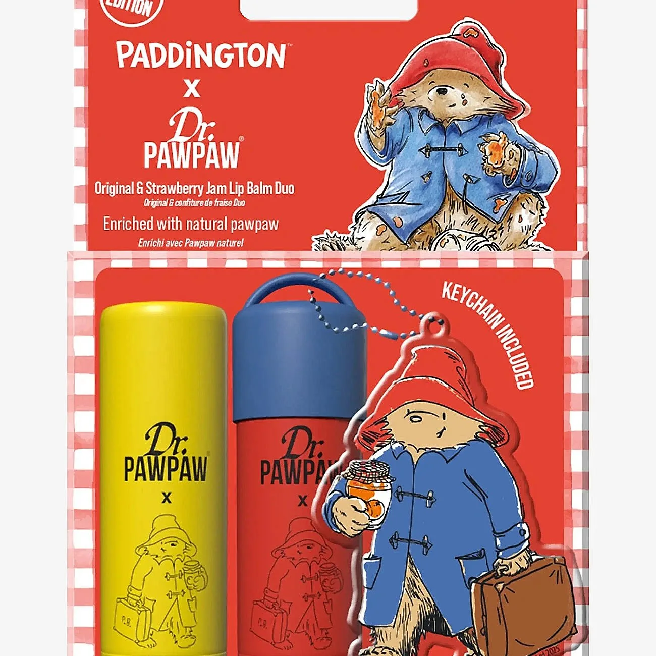 Dr.PawPaw Dr.pawpaw Paddington Bear Keyring Original + Strawberry Jam - Nude - 4 G