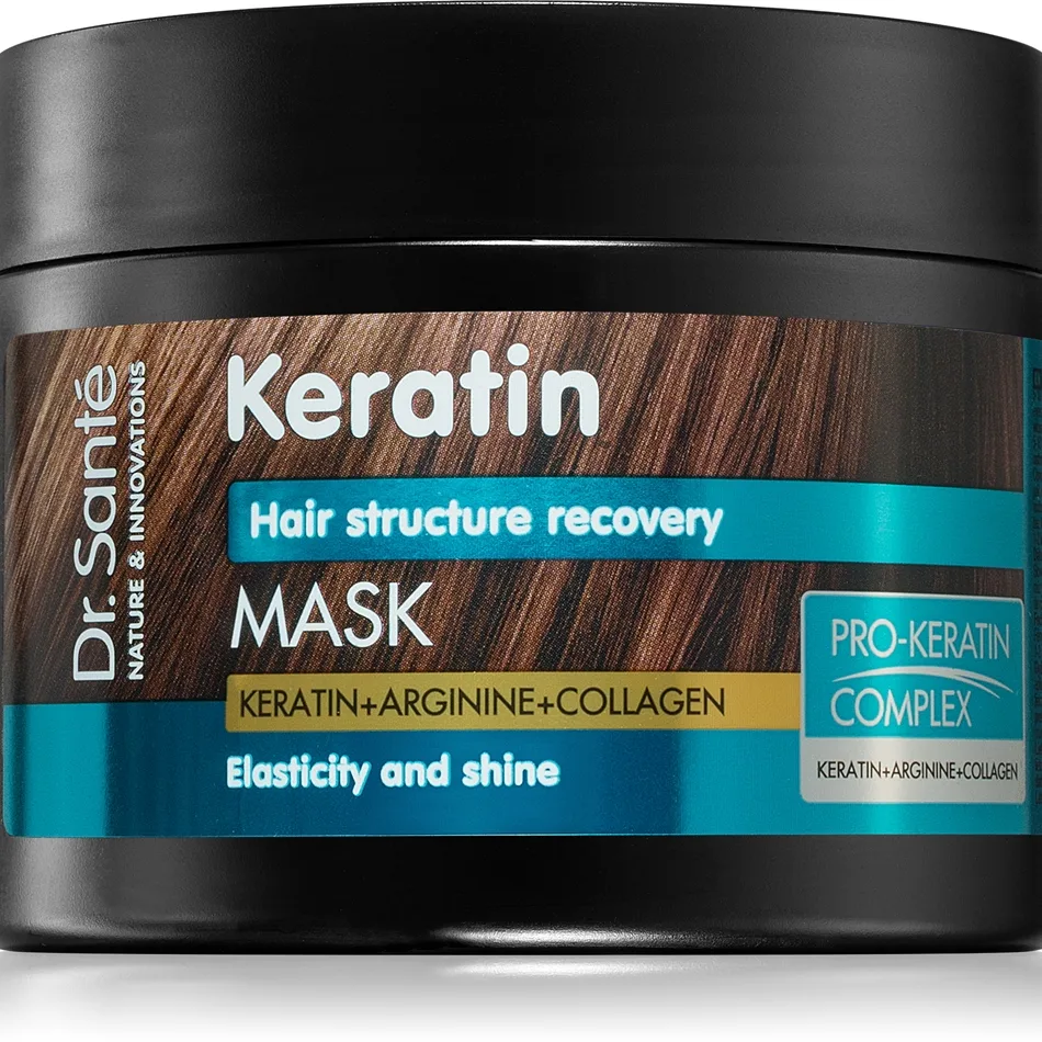 Dr. Santé Keratin Djupt rengörande regenererande och närande mask för sprött och glanslöst hår 300 ml