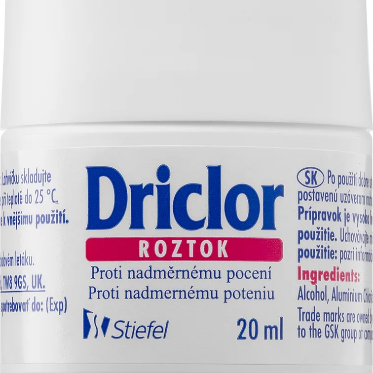 Driclor Solution Roll-on antiperspirant För att behandla överdriven svettning 20 ml
