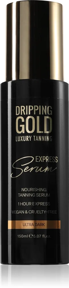 Dripping Gold Express Tanning Serum Selvbruner lotion til krop Skygge Ultra Dark 150 ml