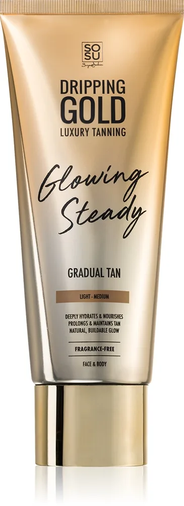 Dripping Gold Glowing Steady Selvbrunercreme til gradvis bruning Medium - Dark 200 ml