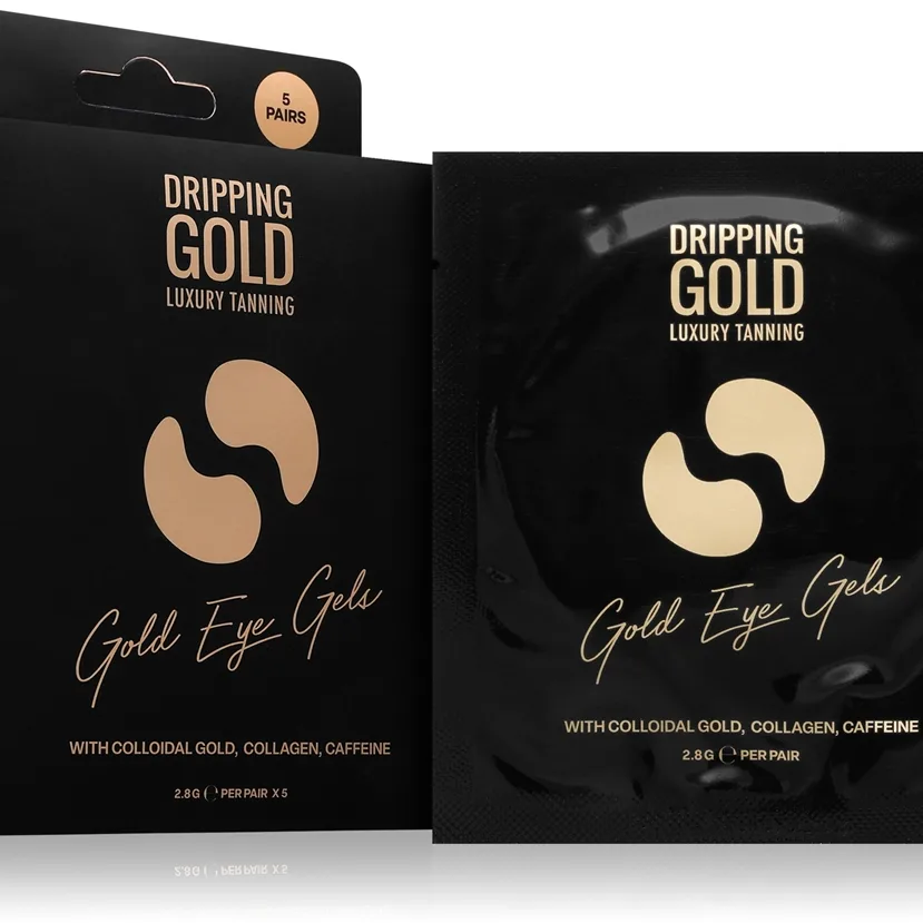 Dripping Gold Luxury Tanning Eye Gels Opstrammende øjenpadsgel med fugtgivende virkning 5 stk.