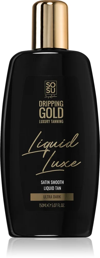 Dripping Gold Luxury Tanning Liquid Luxe Brun-utan-sol vatten för kropp Ultra Dark 150 ml